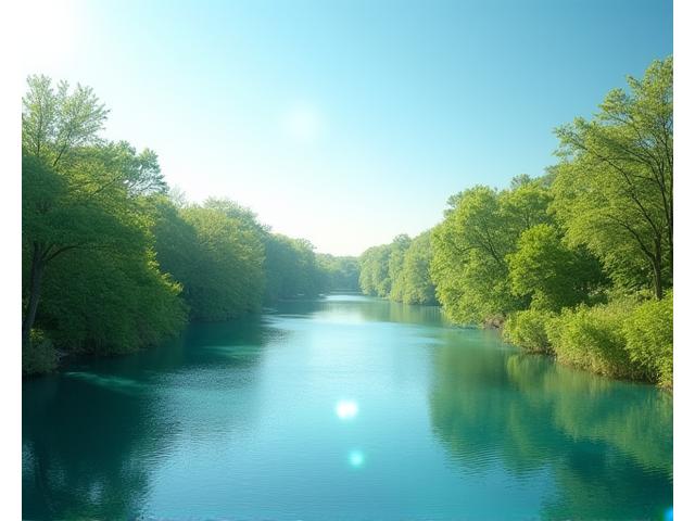 A serene landscape image of Zilker Park in Austin, highlighting its natural beauty and environmental quality, with subtle clean air indicators.